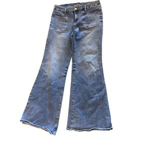 Express‎ 70s Flare Mid Rise Flexx Hyper Stretch Jeans Women's Size L